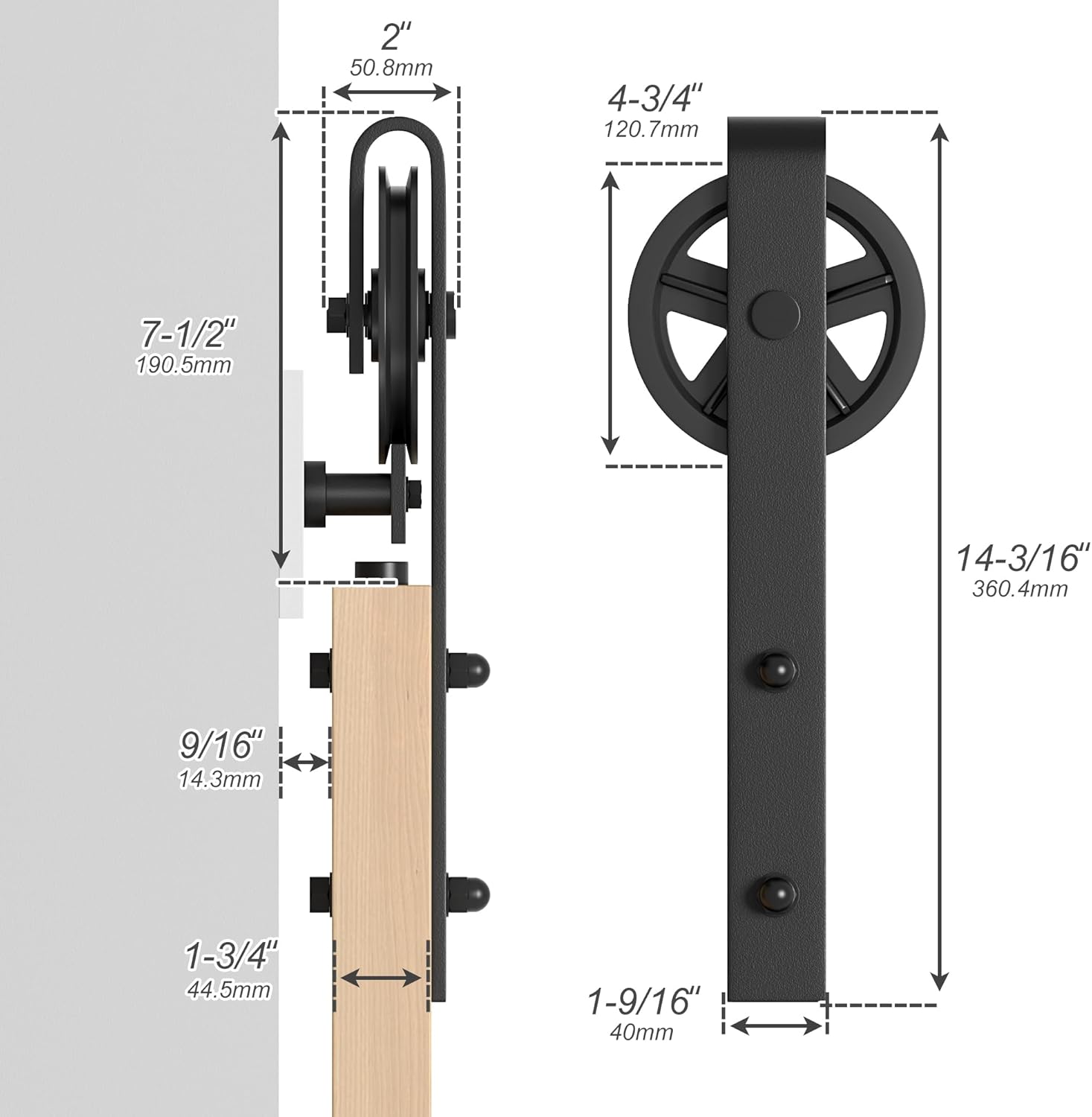 Sliding Barn Door Kit 6.6FT Heavy Duty Single Wood Door Track Black SANKEYTEW