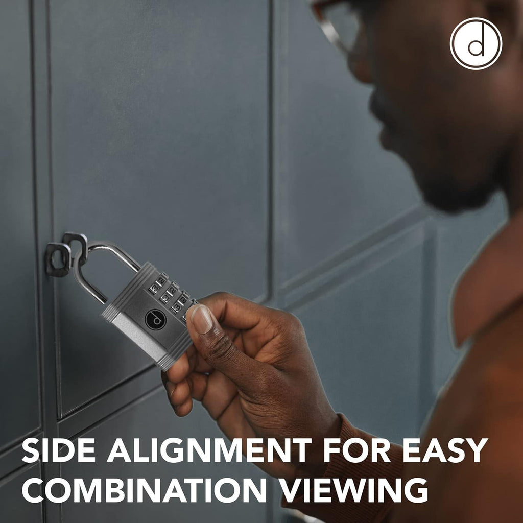 Desired Tools 4-Digit Combination Padlock - Weatherproof for Gym, Gate & Storage