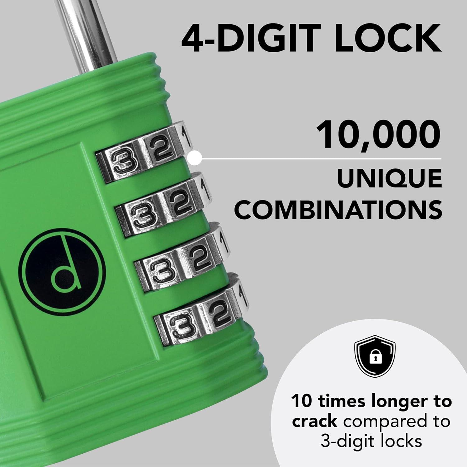 Desired Tools 4-Digit Combination Padlock - Weatherproof for Gym, Gate & Storage