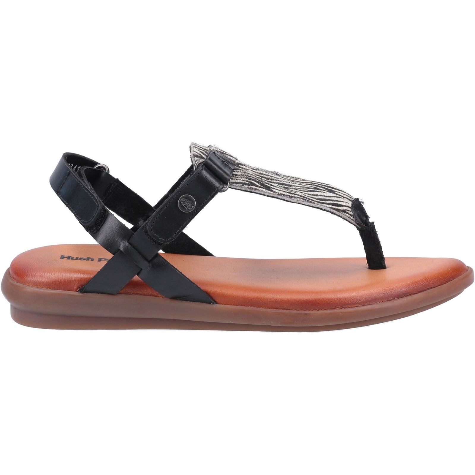 Hush Puppies Norah Sandal Toe Post Ladies Summer in Zebra