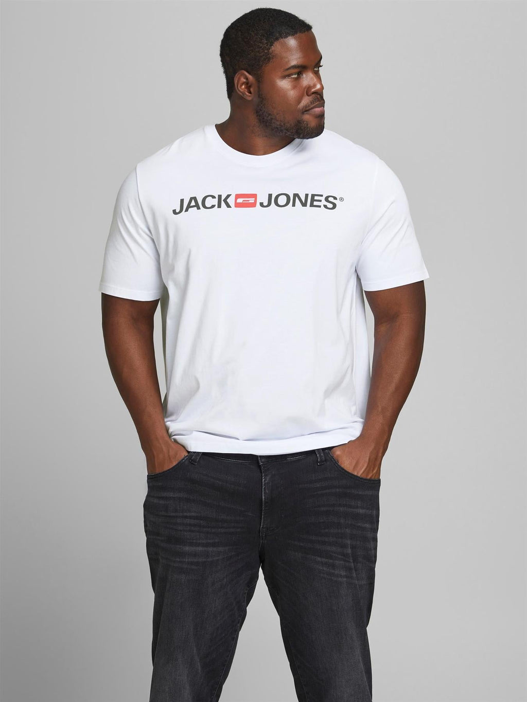 Jack & Jones Mens Plus Corp Logo Printed Tee