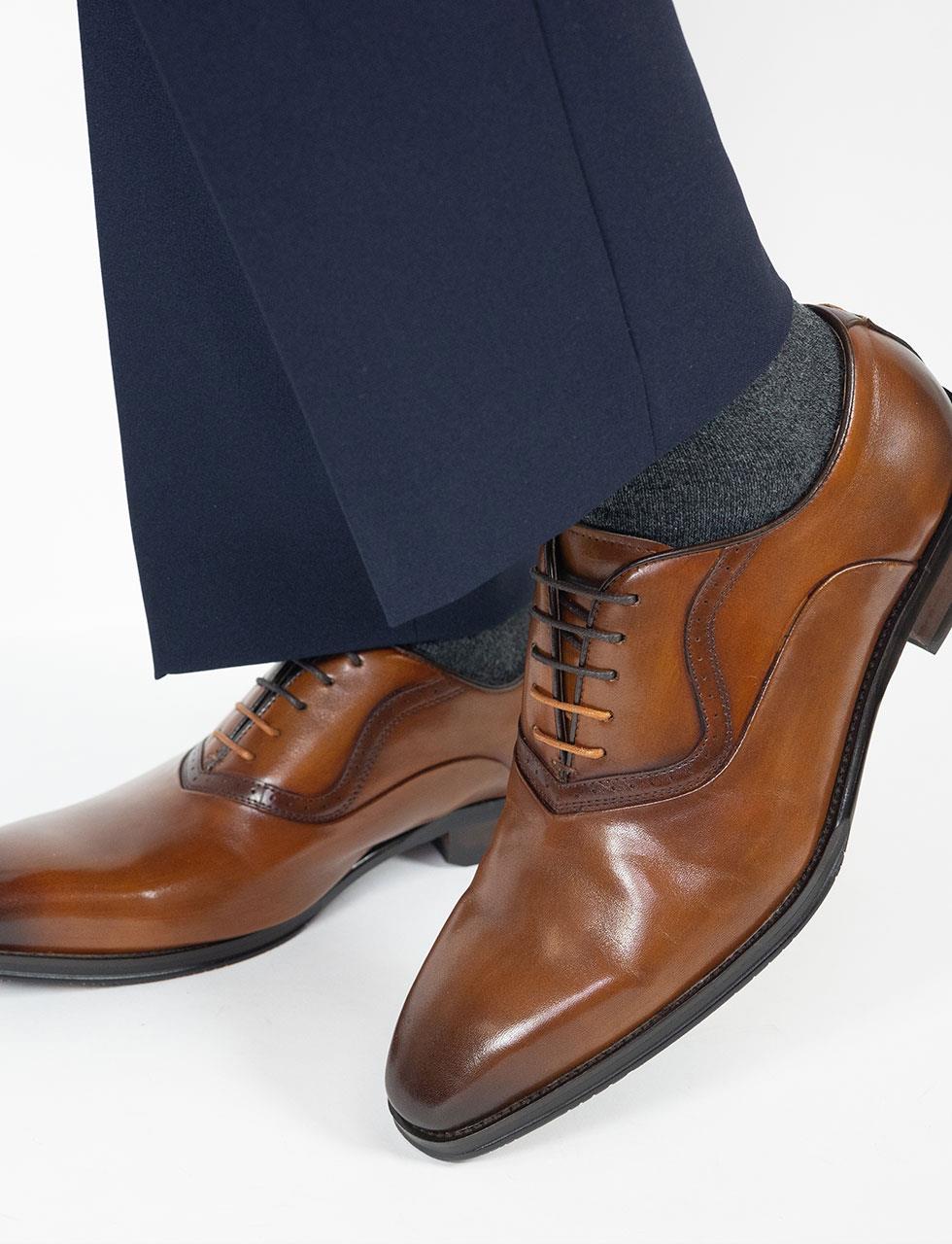 Azor Mens Geneva Formal Leather Lace Up Shoes in Tan 7 to 12