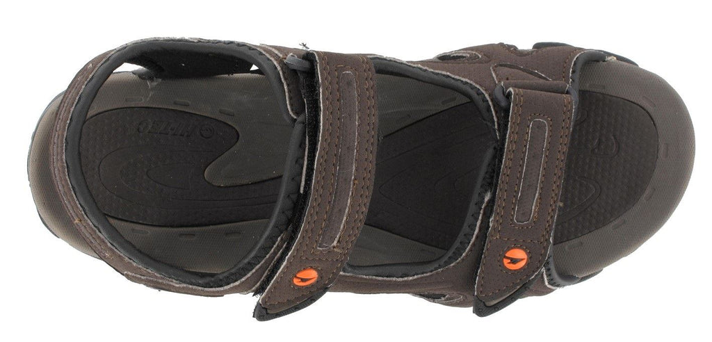 OWAKA MEN'S WALKING SANDAL IN DARK BROWN & TAUPE