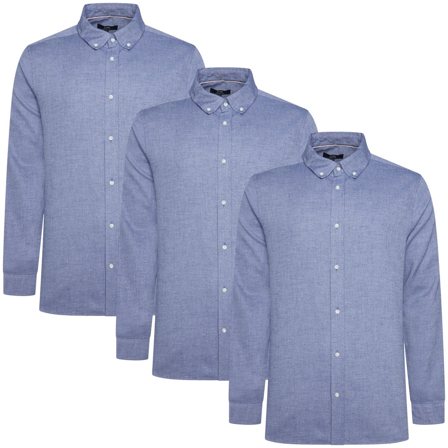Men's Waffle Textured Long Sleeve Shirt | Blue | Singles & Multi-Packs