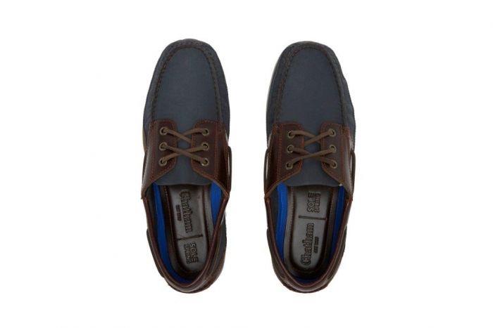 Chatham Rockwell Wide Fit Deck Shoes in Navy/Dark Seahorse