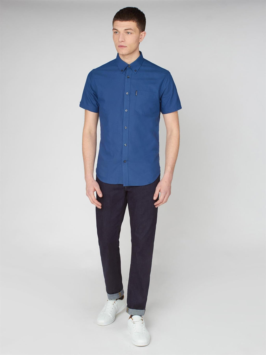 Ben Sherman Mens Big Size Short Sleeve Organic Cotton Oxford Shirt (65095) 2XL-5XL, 4 Colours