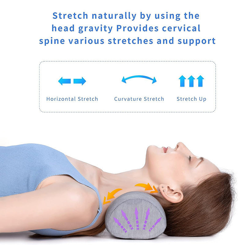Cervical Pillow Reverse Bow Traction Pillow Memory Cotton Pillow Core Pure Cotton Cover Portable Neck Protection Pillow Cervical Pillow