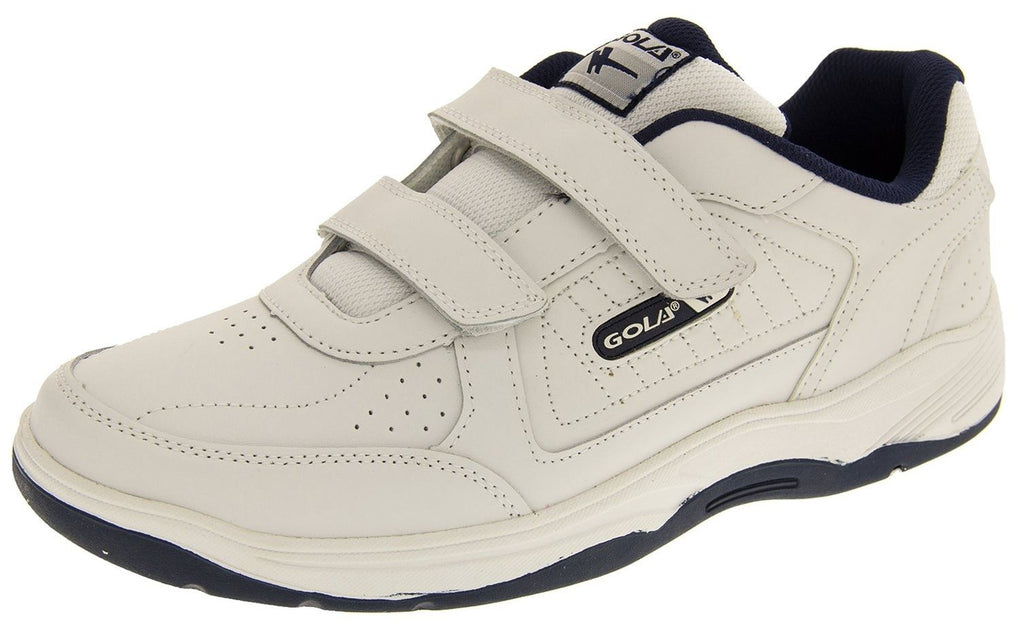 Gola Active Men's Belmont Faux Leather Trainers in White/Navy