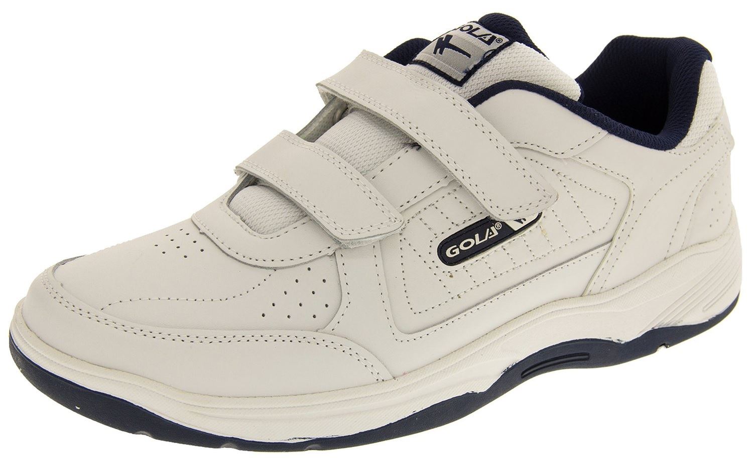 Gola Active Men's Belmont Faux Leather Trainers in White/Navy