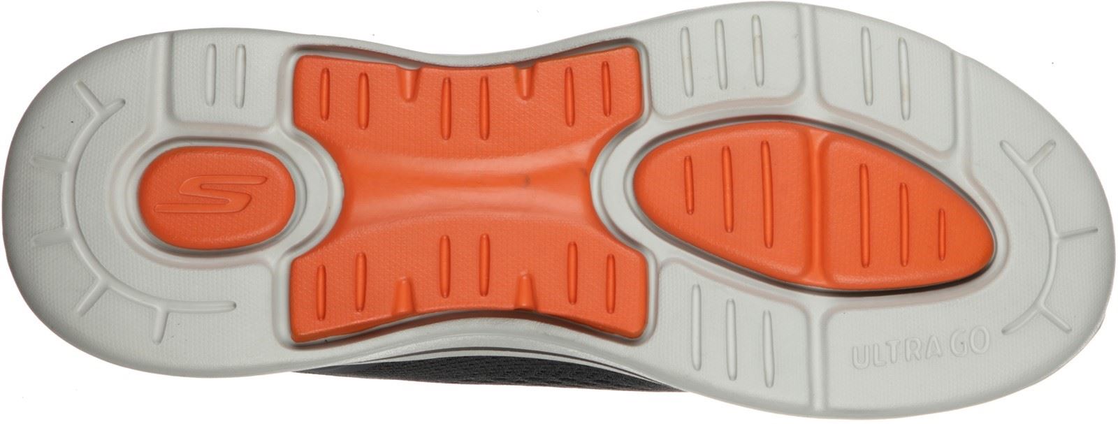 Skechers Go Walk Arch Fit Idyllic Sports Shoes Mens in Charcoal/Orange