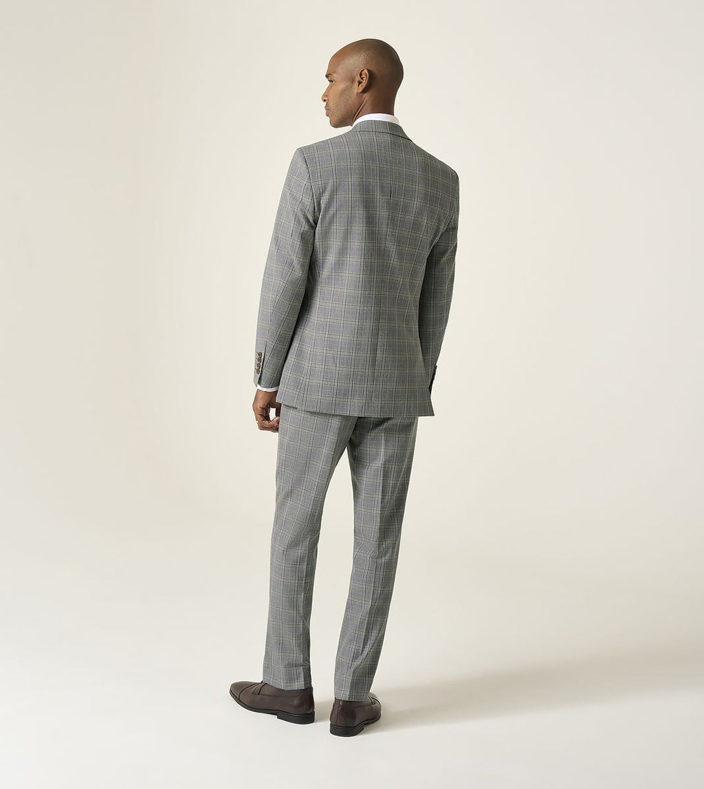 Skopes Dettori Tailored Fit Suit Jacket For Men in Brown Blue Check, 36S-62L