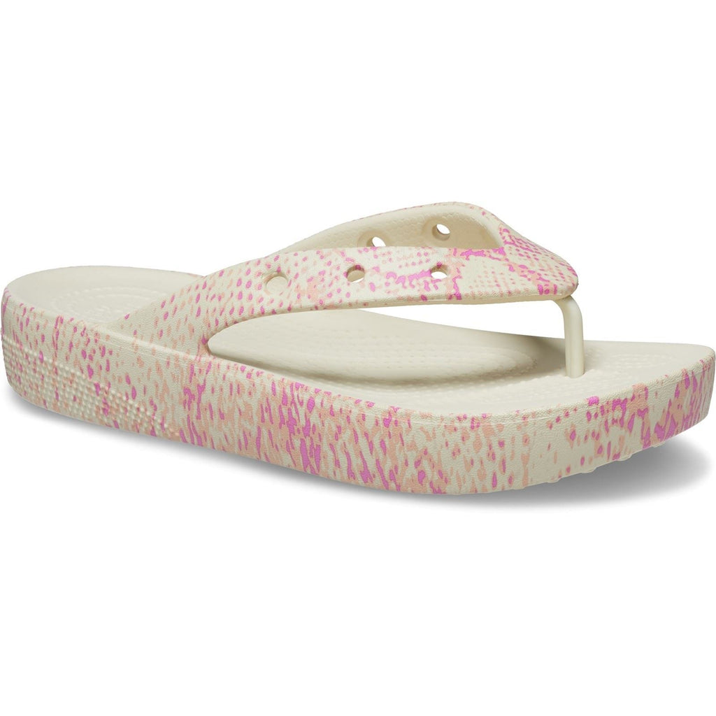 Crocs Women's Classic Platform Snake Print in Bone/Multi 4 to 8