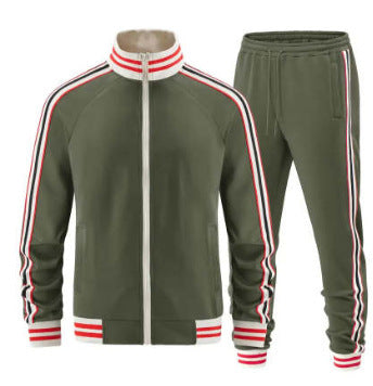 Turtleneck Zipper Cardigan Top Trousers Suit