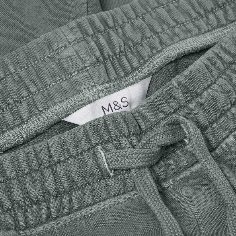 Ex-M&S Men's Relaxed Fit Pure Cotton Garment Dye Shorts Blue Green S–3XL - additional view 8