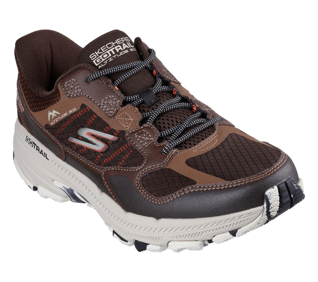 Skechers Slip On Running Shoe For Men Go Run Trail Altitude 2.0 Rocky Hill Slip-Ins in Brown/Orange, 6-13