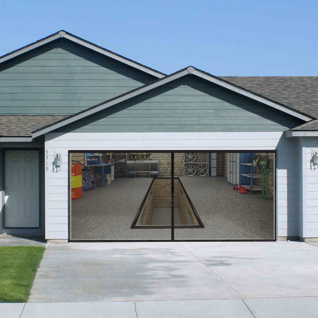 YEGBONG Garage Insect Net Velcro Seamless Retractable Portable Mosquito Net Garage Door Screen Easy Installation