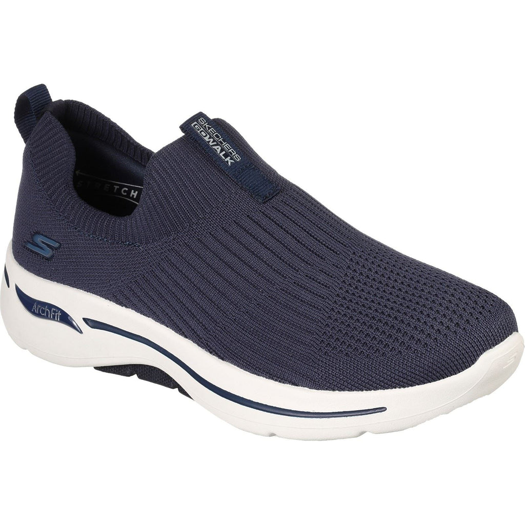 Skechers (GAR124401W) Women's GOwalk Arch Fit Grateful Wide Sports Shoe in Navy/White 4 to 8
