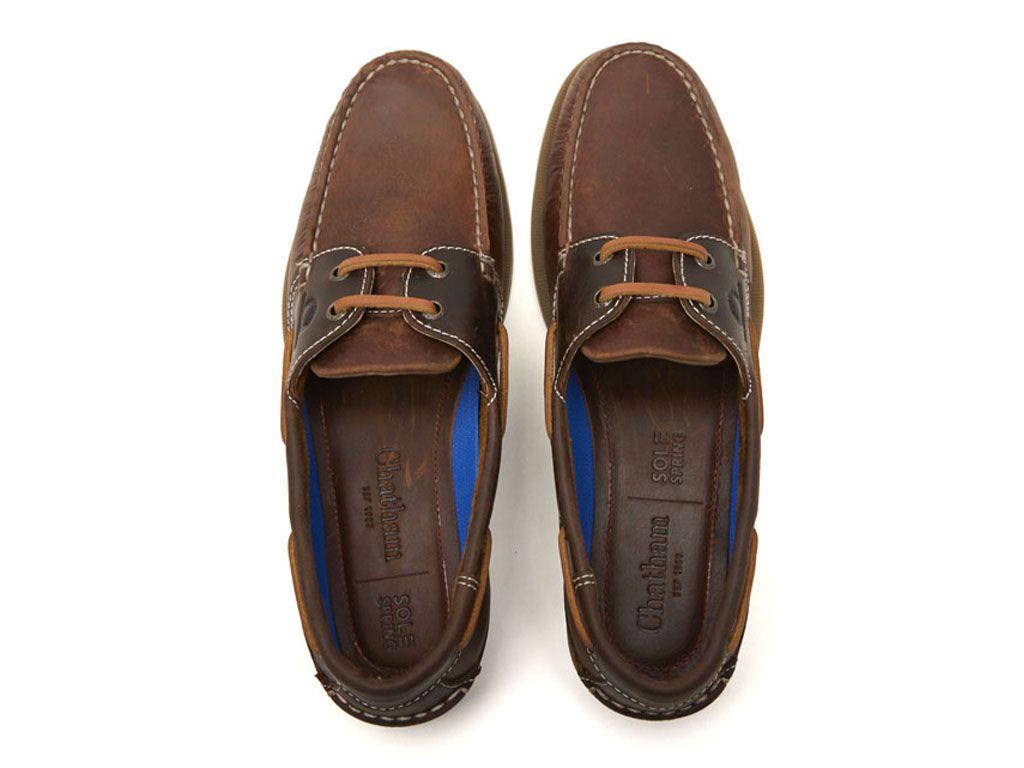 Chatham Mens Leather Bermuda II G2 Walnut/Seahorse Boat Shoes