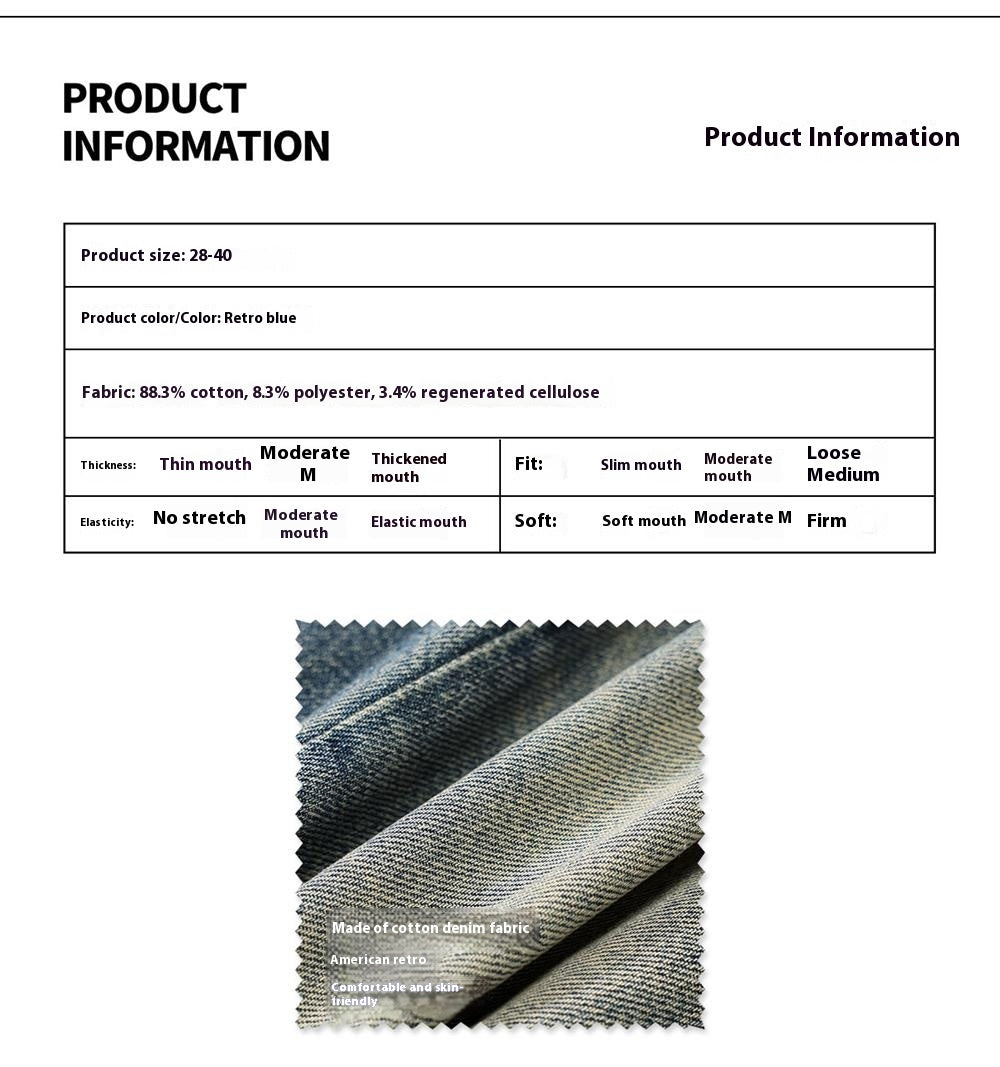 American Retro Hanging Loose Wide Leg Jeans for Men – Vintage Denim Style