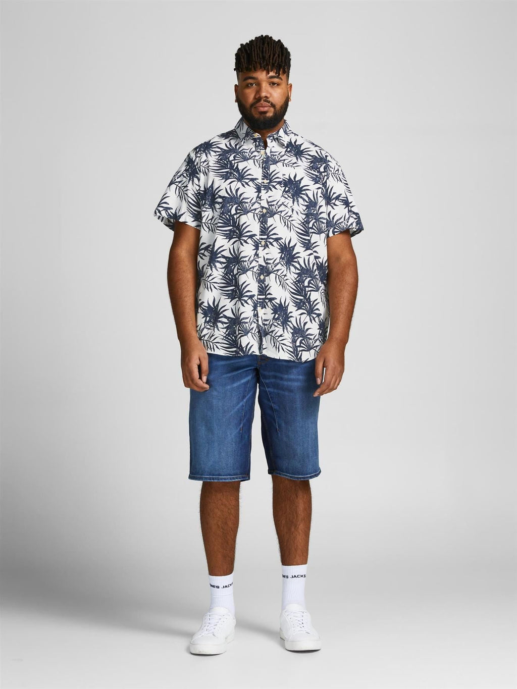 Jack & Jones Big & Tall Fit Size Men's Pure Cotton Floral Shirt in Size 2XL-6XL, 2 Colours