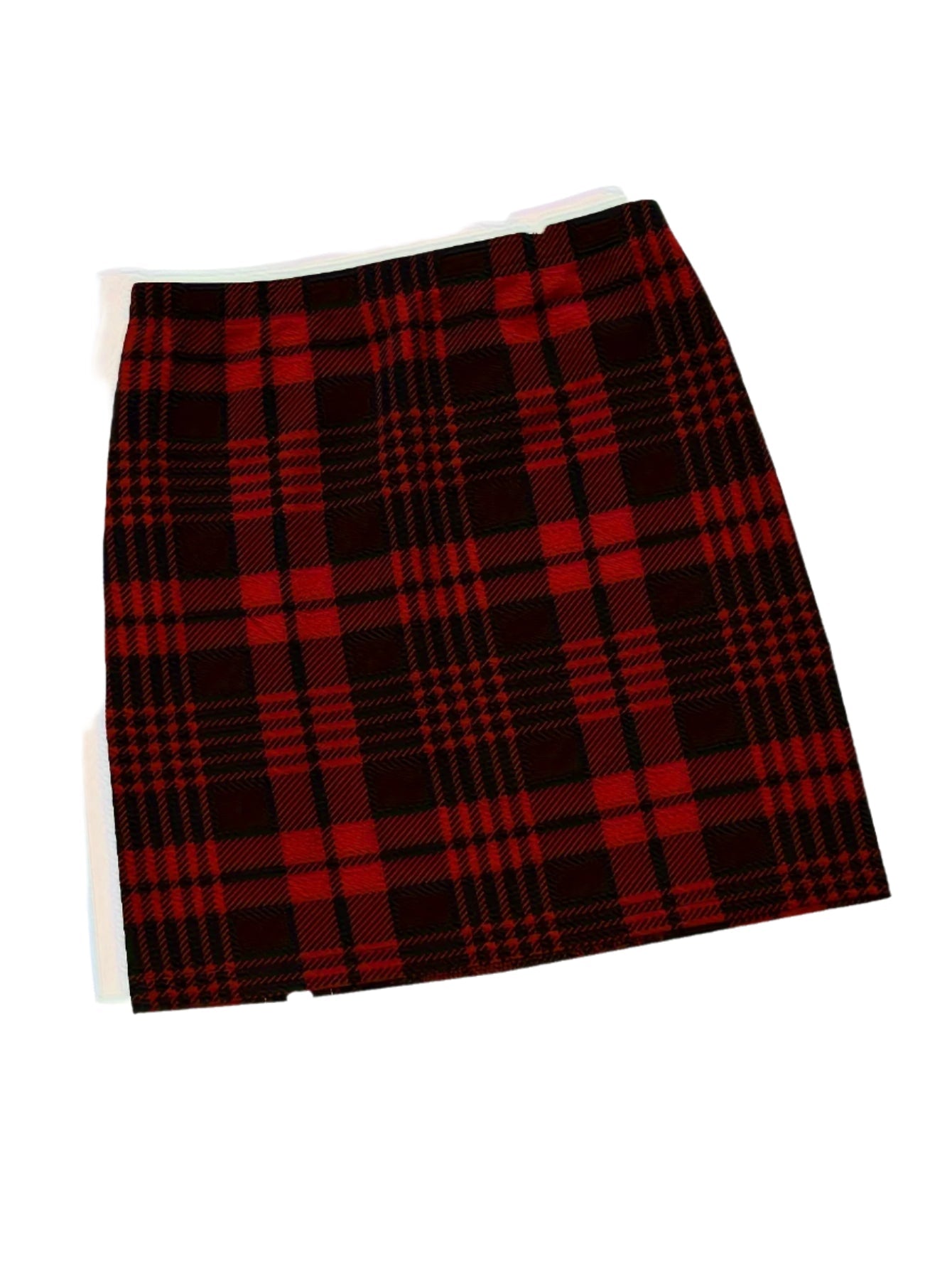 Plaid Print Split Skirt, Elegant Elastic Waist Slim Skirt For Summer, Women's Clothing