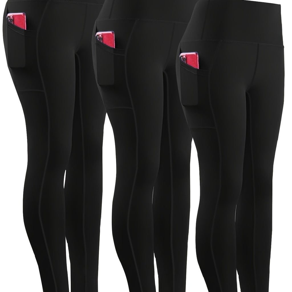Three-piece Set, Sports Yoga Pants for Women, High Waist, Tight, Quick-Drying, Compression Pants, High Elasticity, Running Outerwear, Long Trousers, Bottoming Pants