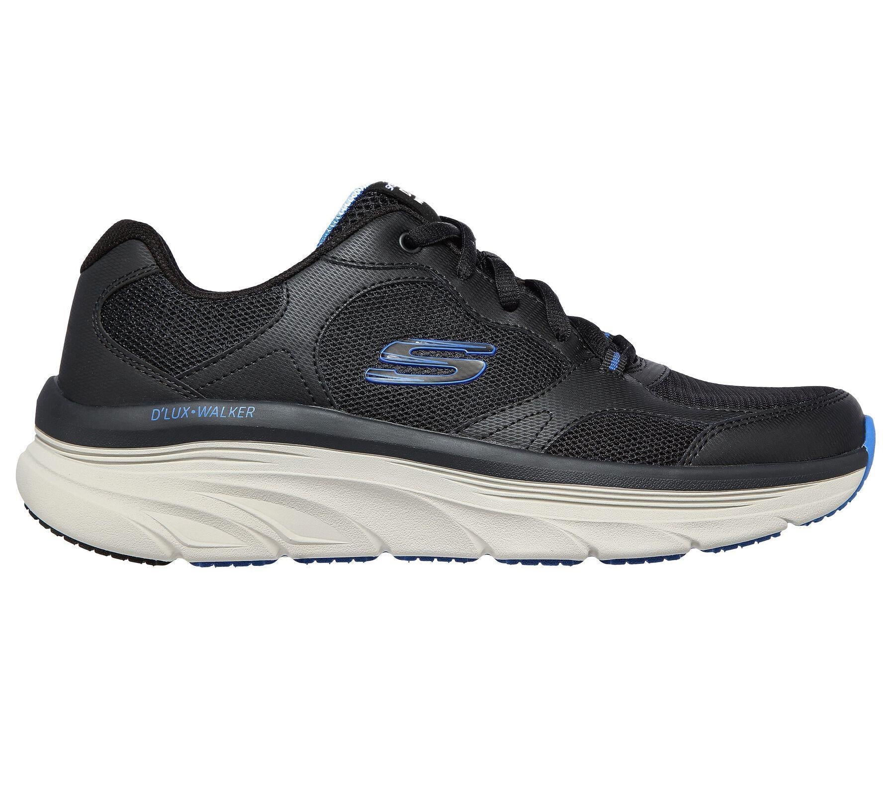 Skechers Men's Relaxed Fit D'Lux Walker - Mainstream in Black Size UK6  to UK13