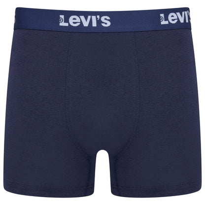 Levi's men's boxer briefs in dark navy blue with a navy waistband featuring the white Levi's logo.