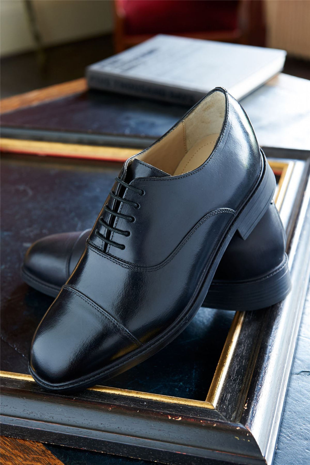 DB's Men's Wide (2V Fit) Formal Lace Up Oxford Shoes (Sutton) in Black Size 8