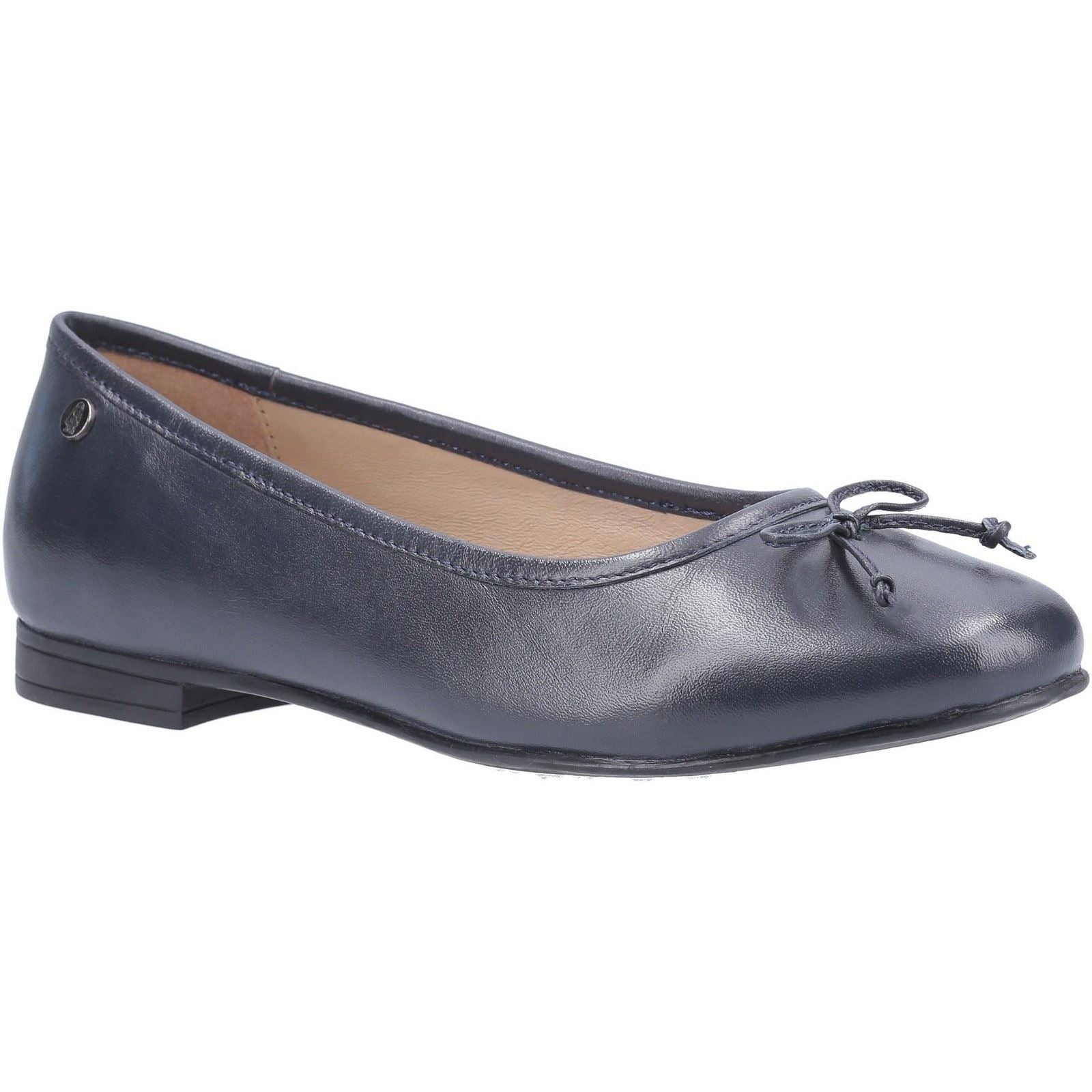 Hush Puppies Naomi Slip On Ballet Pump Ladies Shoes in Navy