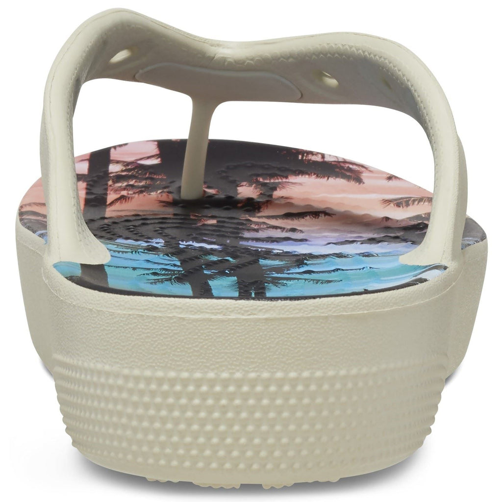 Crocs Women's Classic Summer Nostalgia Platform Flip Flop in Bone Multi 4 to 8