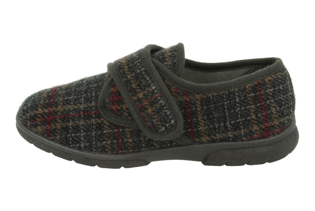 Men'S Slippers / House Shoes (Tartan)2V Wide Fit By Db Shoes in Grey