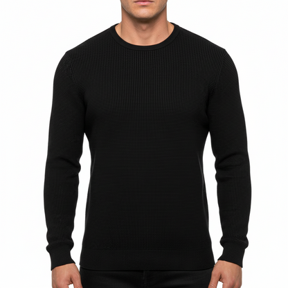 Jasper Conran Debenhams Men's Basketweave Cotton Jumper | Crew Neck Regular Fit | S-3XL