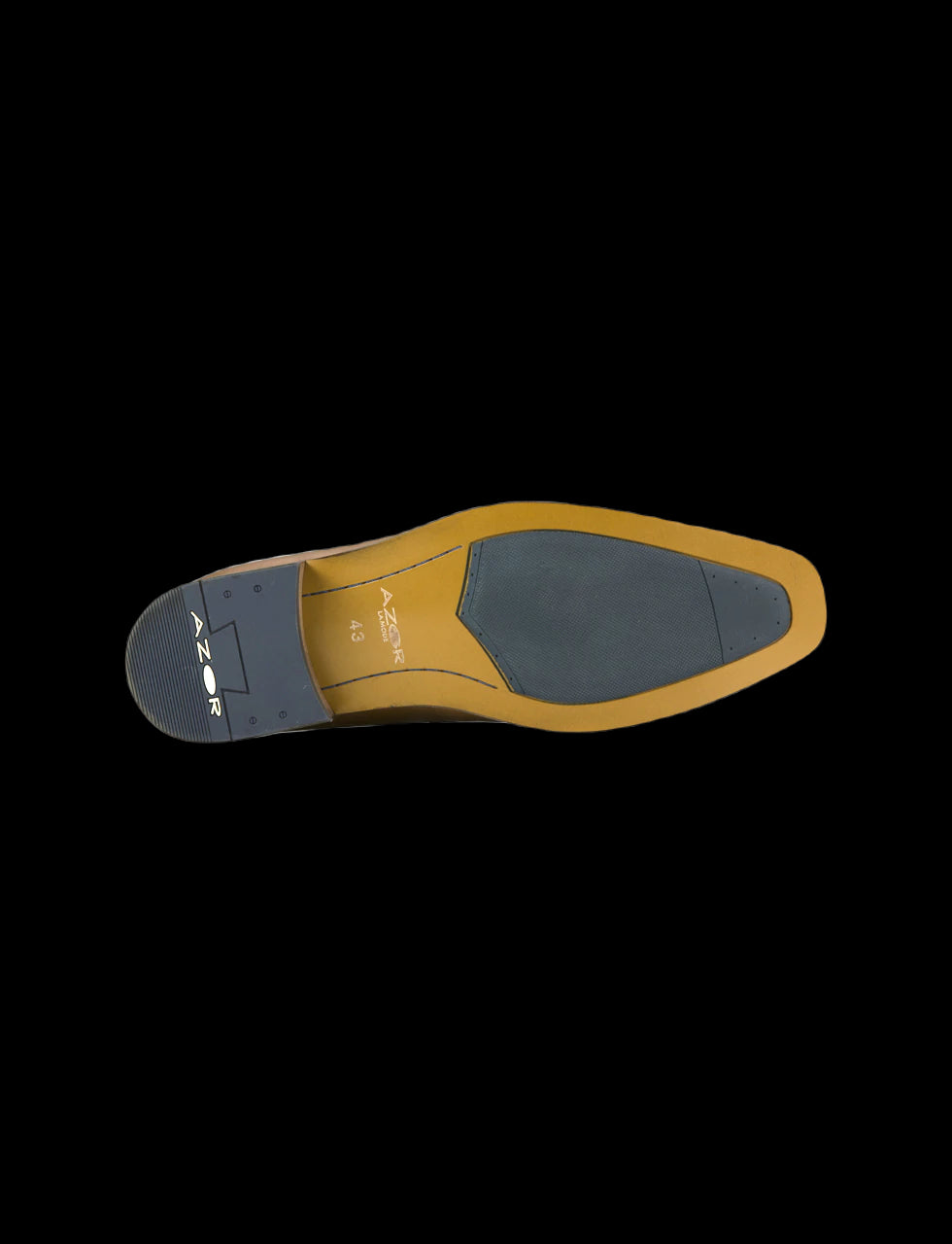 AZOR Mens Semi-Square Nazaro Oxford Lace Up Shoes Tan/Navy UK 7 to UK 12