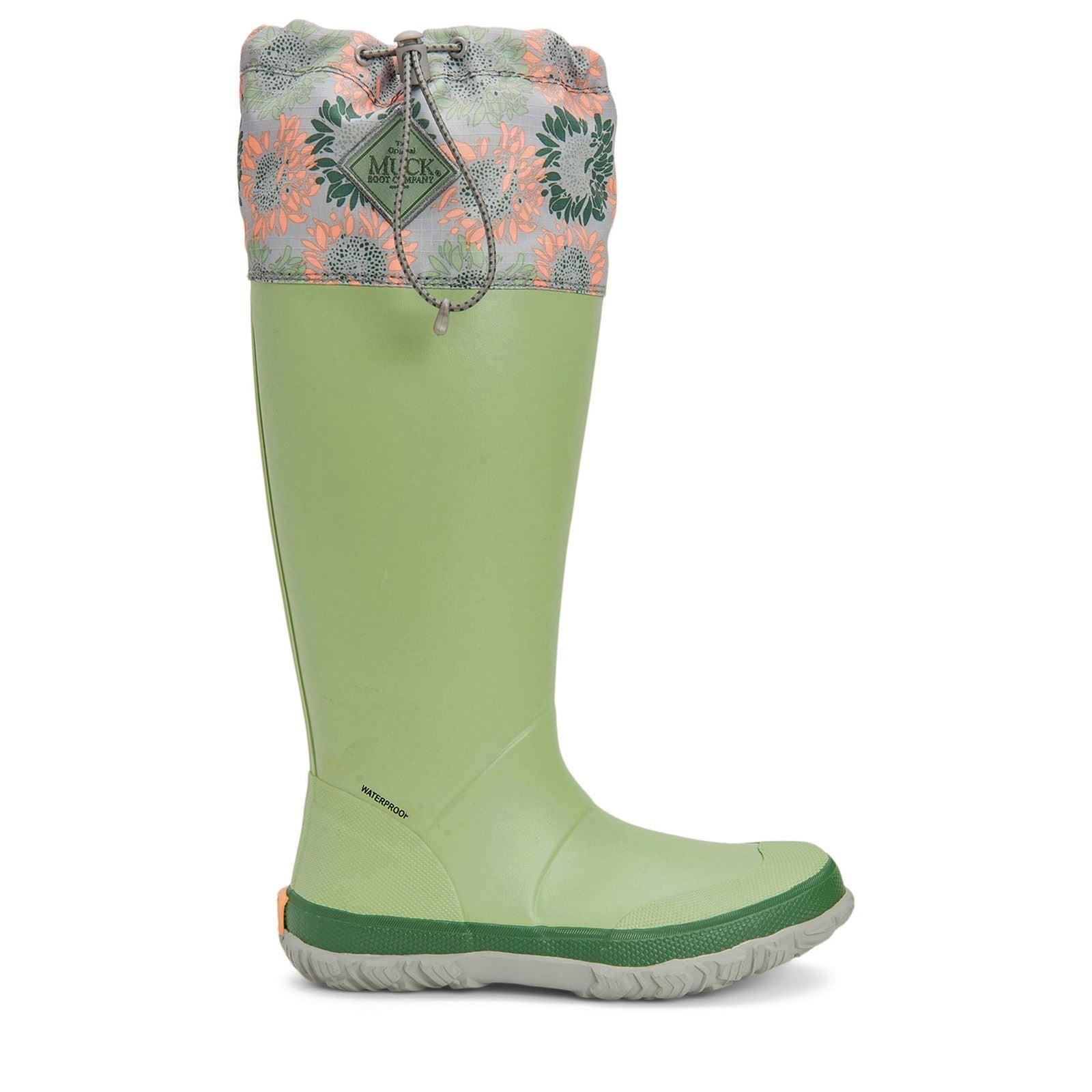 Muck Boots Women's Forager Tall Wellington in Resida Green/Sunflower Print 1 to 7