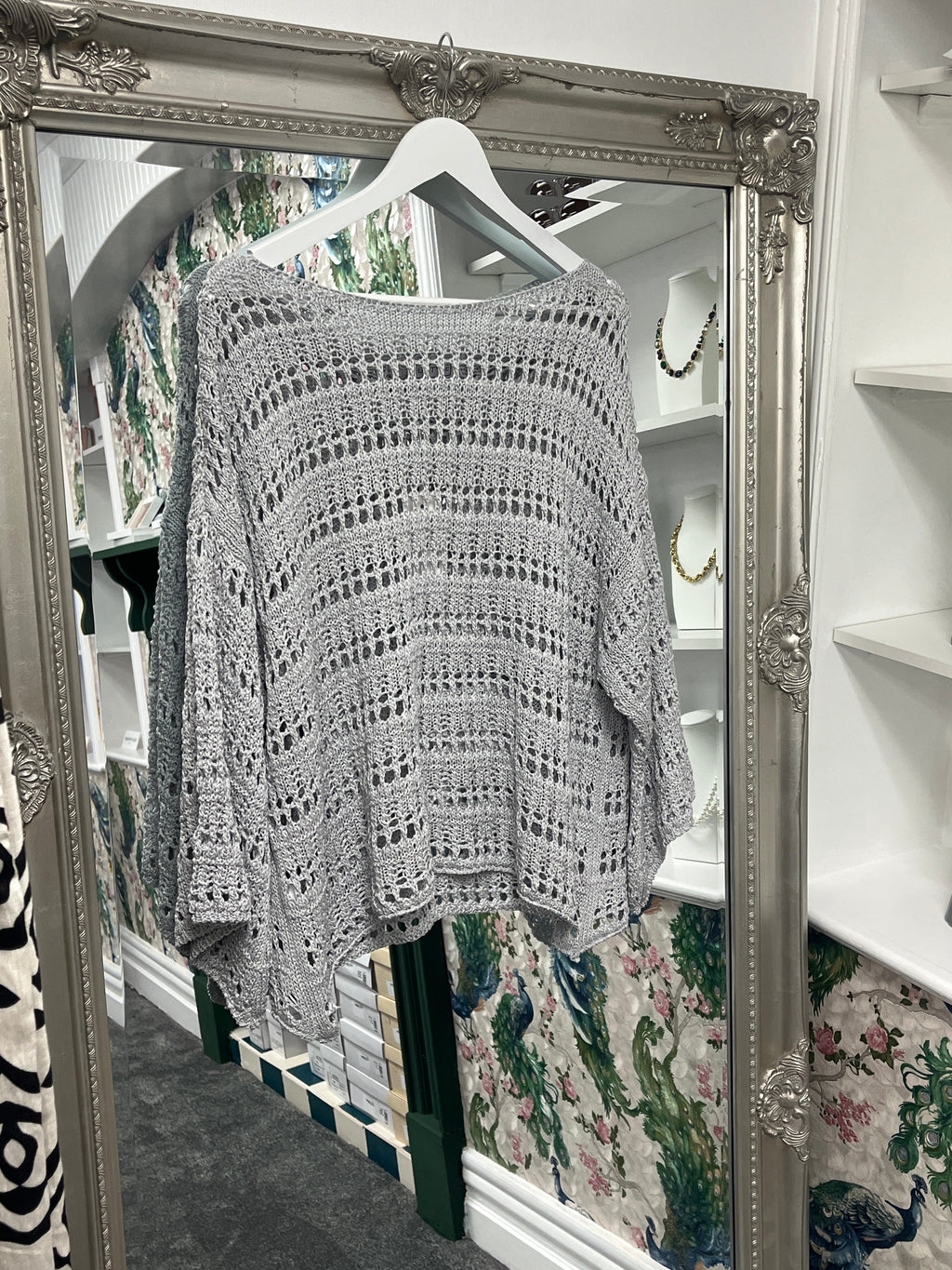 Crochet Top Grey One Size Fits 8-18