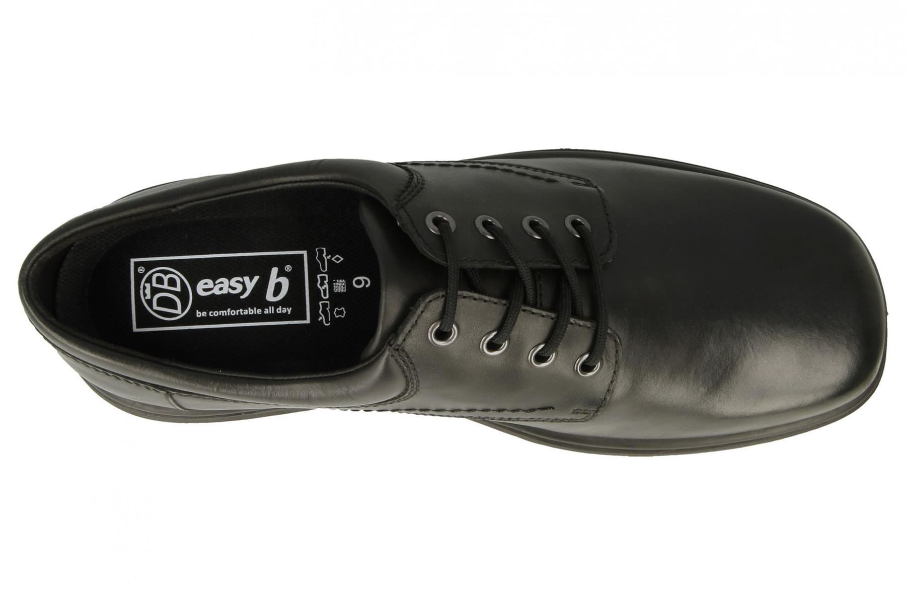 DB Mens Extra Wide Fit (6V) Lace Up Leather Black Size 11