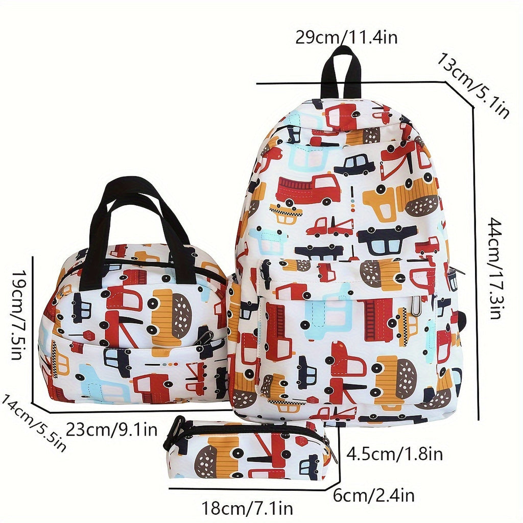 3pcs Casual Shoulder Backpack Set, New Fashionable Simple Large Capacity Lightweight Casual Backpack