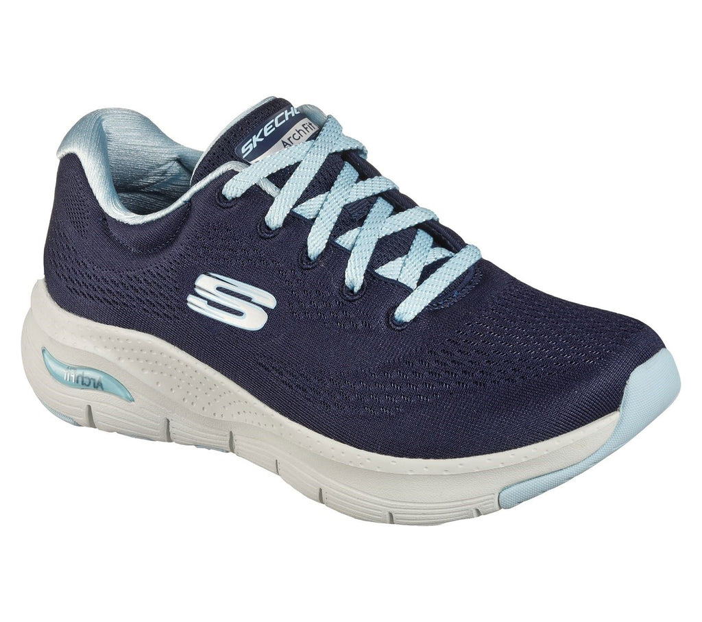 Skechers Arch Fit Sunny Outlook Sports Shoe Ladies Sports in Navy/Light Blue