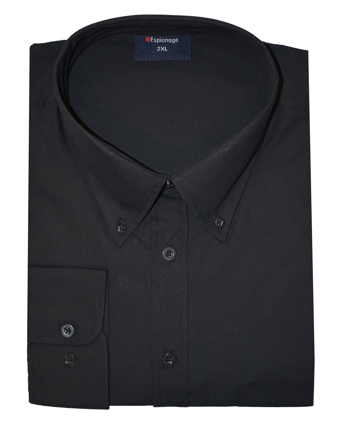 Espionage Big Size Mens Cotton Rich Long Sleeve Plain Shirt (150) 2XL - 8XL, 7 Colours
