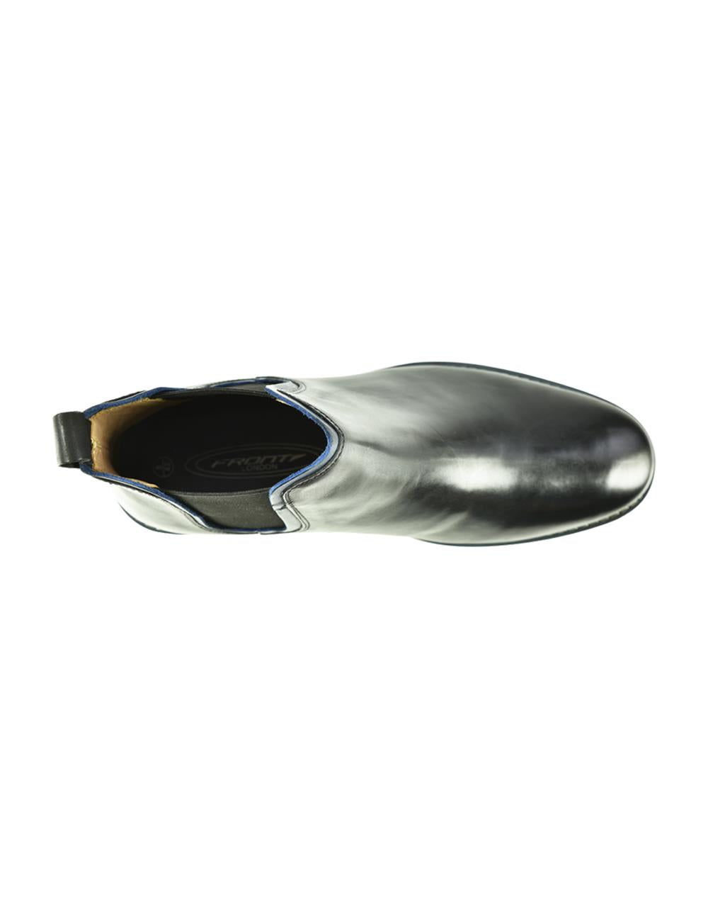 FRONT Mens Round Stanford Boot Slip On Shoes Black UK 7 to UK 12