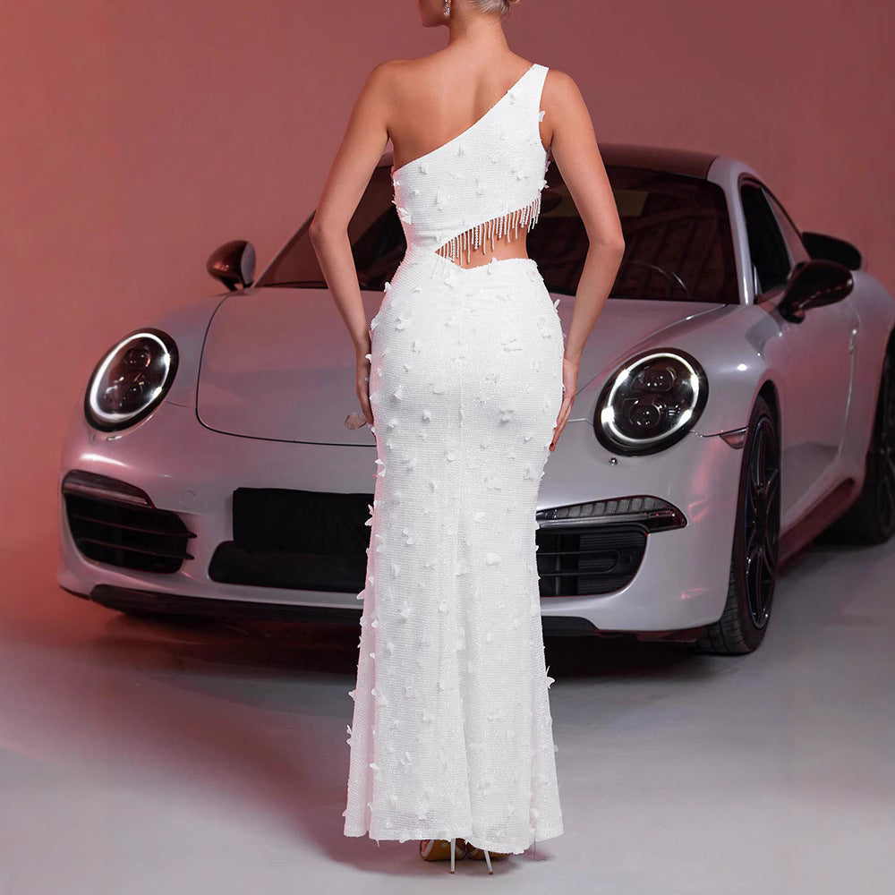 Hollow Single Shoulder Dress