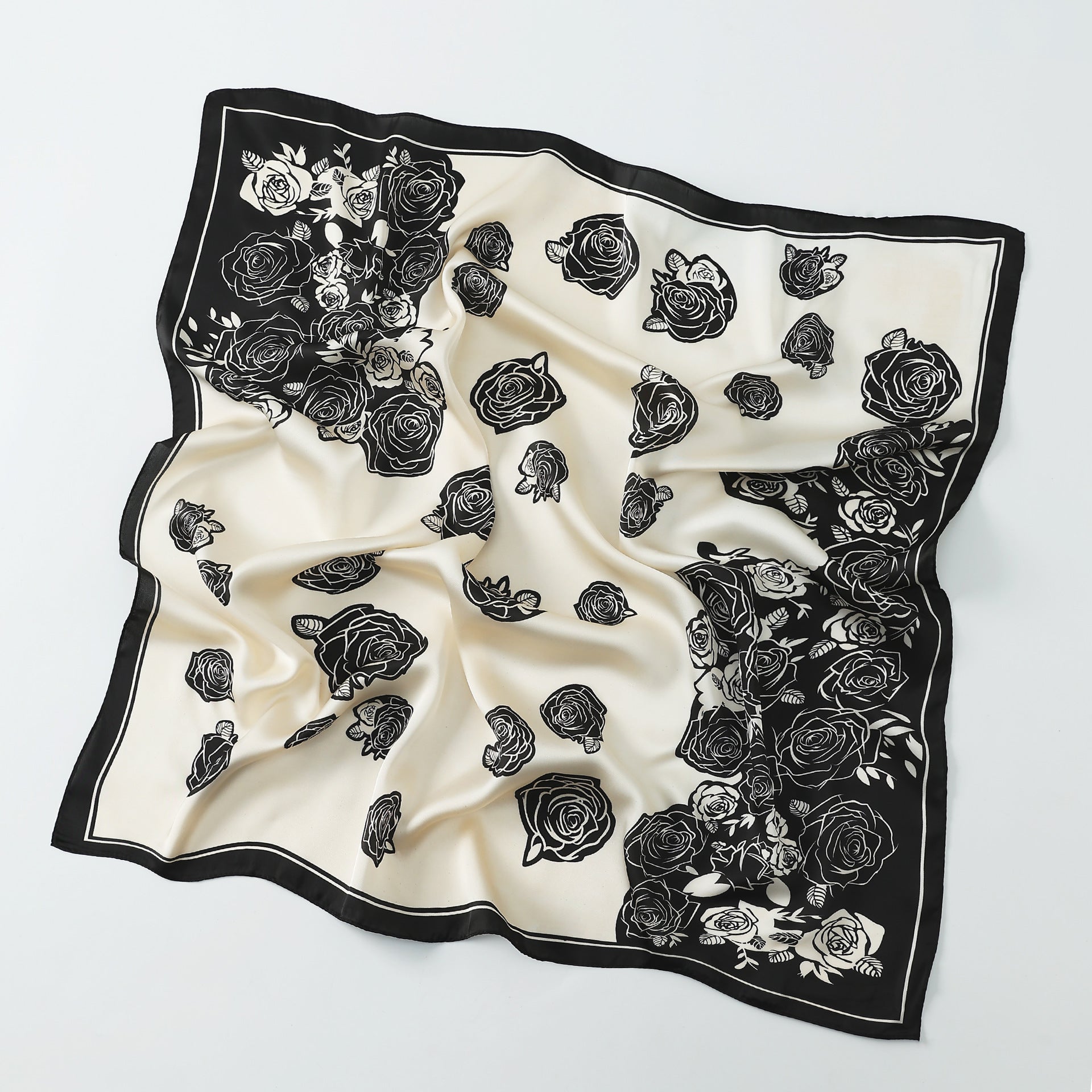 Women's Luxury Mulberry Silk Scarf, Printed Square Scarf, Fashion Bandana