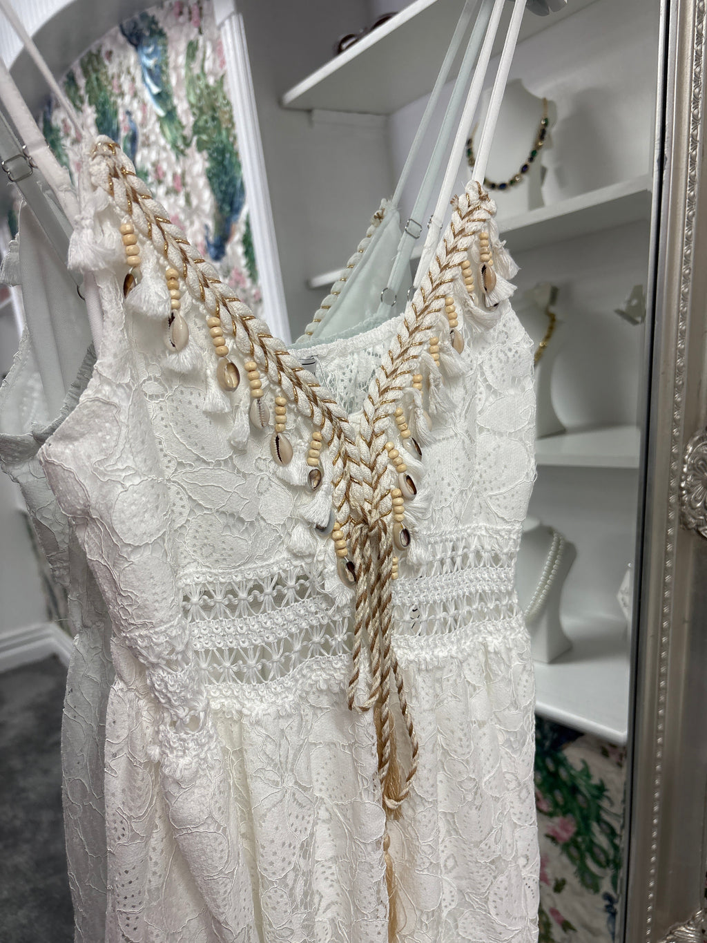 Luxtyle Ibiza White Boho Maxi Dress – One Size (8–16)