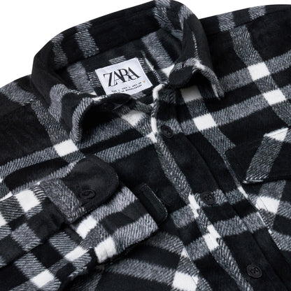Ex-Chain Store Men's Brushed Cotton Check Overshirt | Long Sleeve Regular Fit | S-2XL
