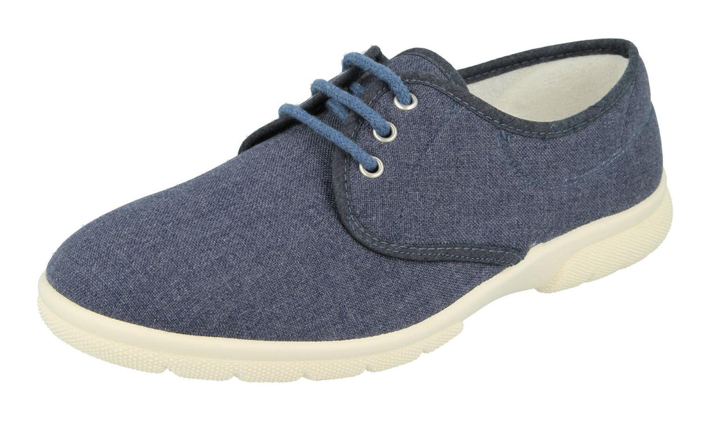 Men'S Canvas / Summer Shoes (Troon)2V Wide Fit By Db Shoes in Denim Blue