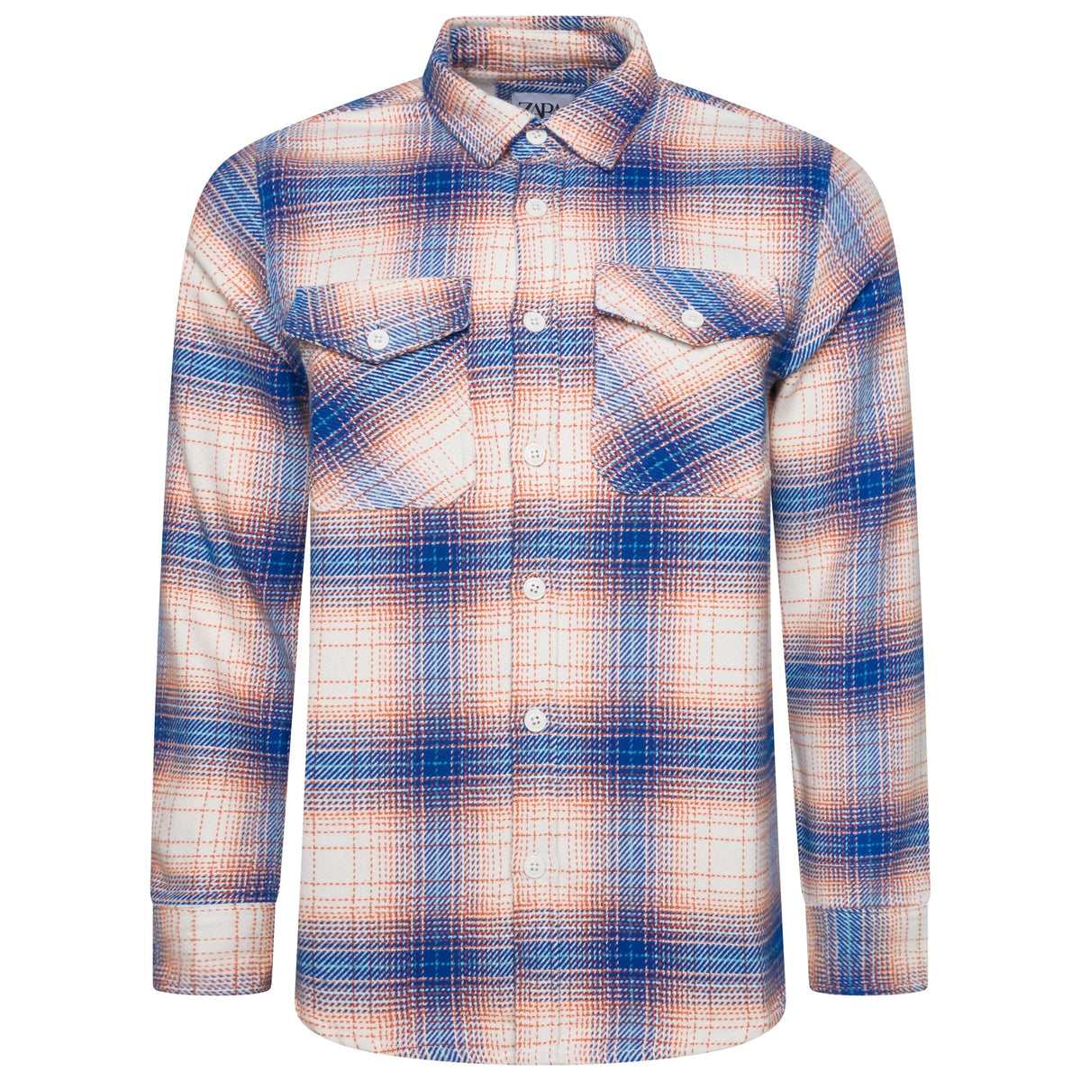 Ex-Chain Store Men's Brushed Cotton Check Overshirt | Long Sleeve Regular Fit | S-2XL