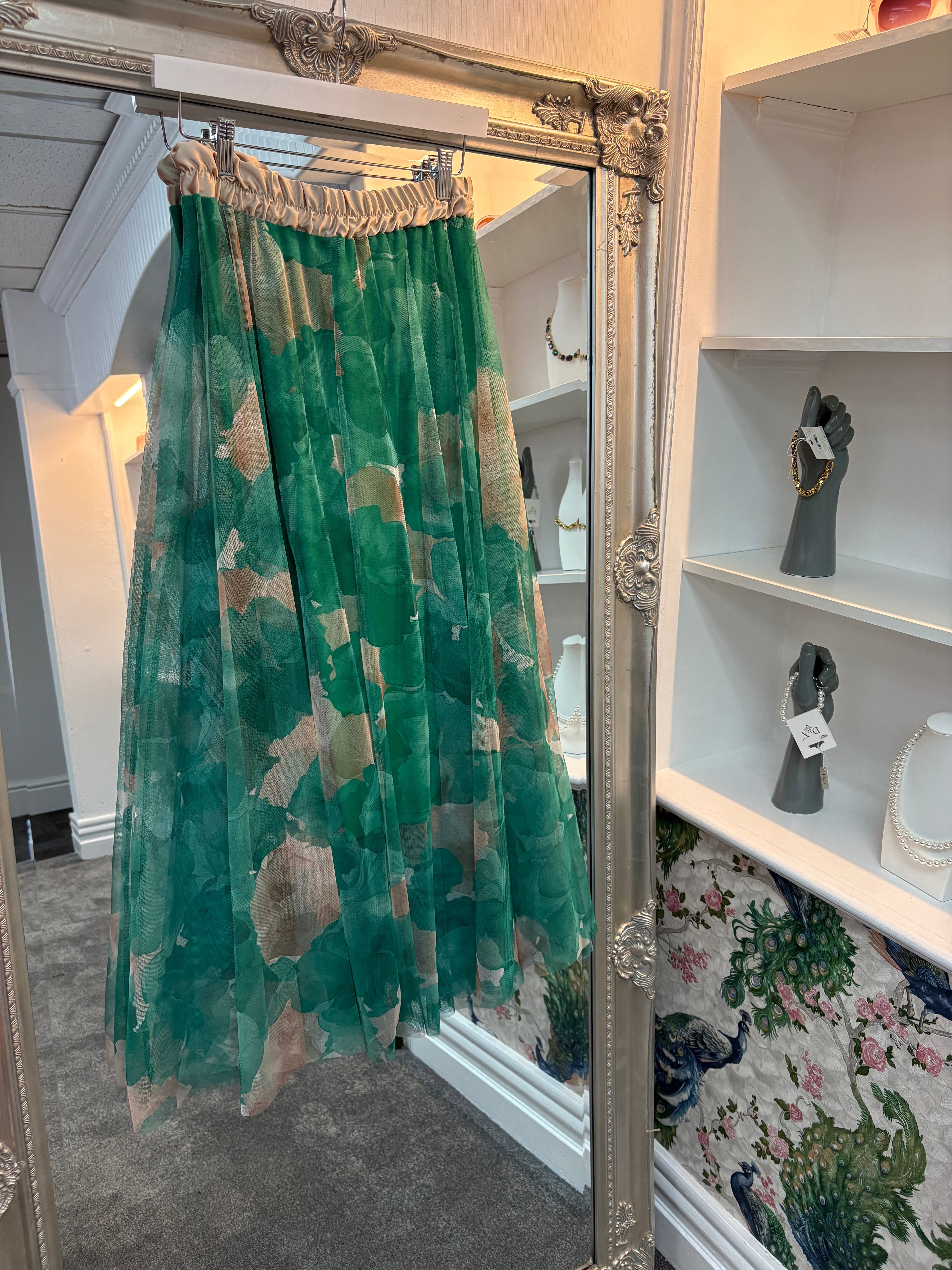 Luxtyle Floral Net Maxi Skirt – One Size Fits 8-16