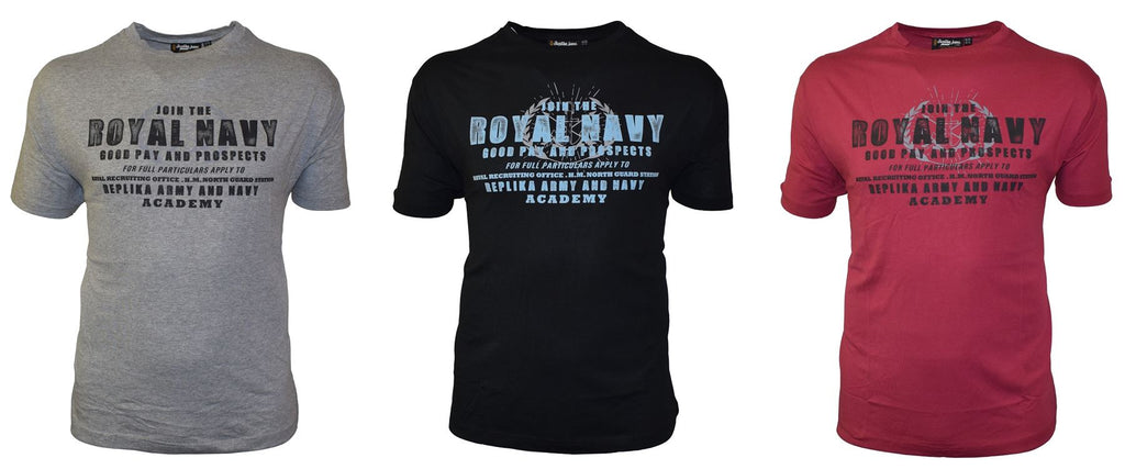 Replika Pure Premium Cotton Printed Tee "Join The Royal Navy"