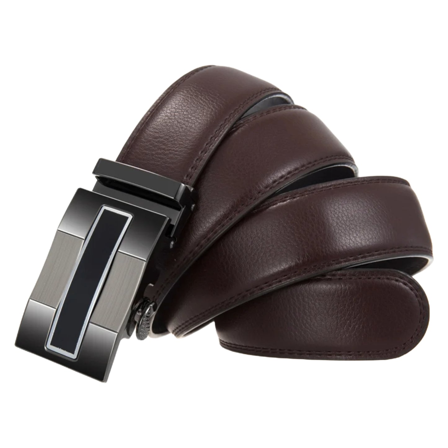 QHA Mens Ratchet Leather Belt Automatic Buckle 35mm Wide Q68